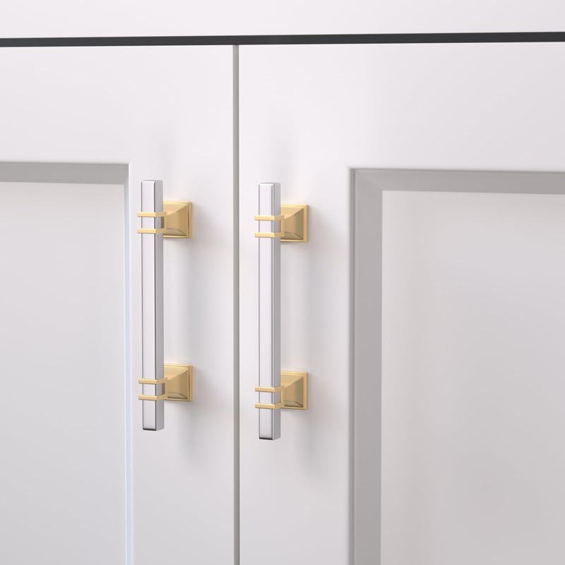 homdiy 12 Pack 5 Inch(128 mm) Hole Centers Brushed Nickel