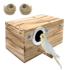Tfwadmx Cockatiel Nesting Box Bird Nest Box Wood Bird House for Cage Parrot Breeding Boxes for Conures and Other Medium Sized Birds 13.4" x 7.5" x 6.7"