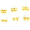 Goldenchen 14K Real Yellow Gold Plated 3mm/4mm/5mm/6mm/7mm/8mm Round Ball Stud
