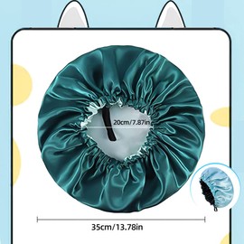 Satin Hair Cap, Sleeping, KANOSON 2 Pieces Satin Bonnet Sleep Cap, Adjustable, Hair Cap for the Night, Silk Hood for Sleeping, Sleep Cap for Women, Curls, Long Hair