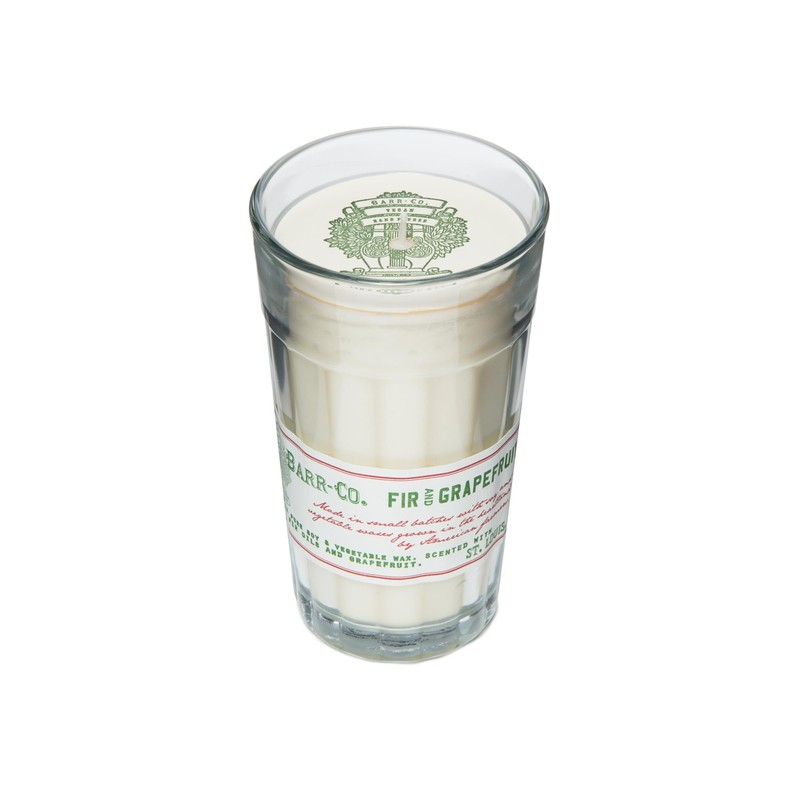 Barr-Co. Fir & Grapefruit Parfait Glass Candle, Woody Citrus Scent,