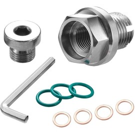 YOUYIA M12.1-1.75 x 15mm Self Tapping Oil Drain Plug Oversize Piggyback Stainless Steel Self Tapping Oil Pan Thread Repair Kit with O-Ring