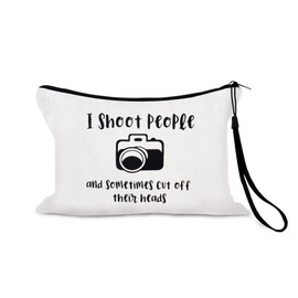 Sisadodo Photography Lovers Travel Bag Organiser for Women Men I Shoot People Print Portable Makeup Storage Bag for Travel Holiday Photography Themed Travel Toiletry Pouch for Photographer with Strap