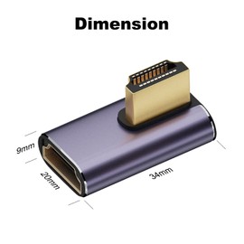 AreMe 8K 90 Degree Right Angle HDMI 2.1 Adapter (2 Pack), Left&Right Angle