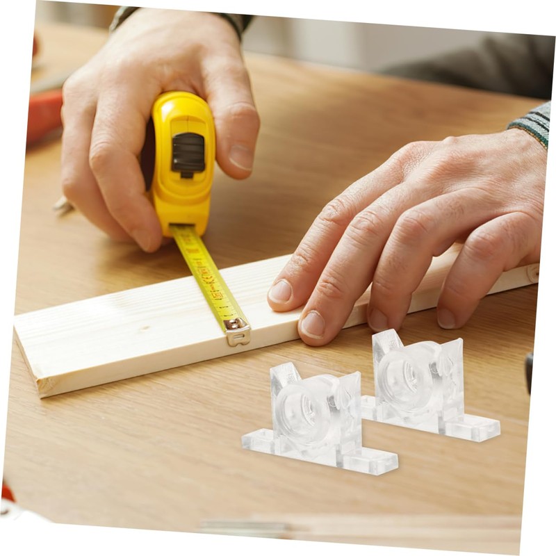 Gadpiparty 20Sets Cabinet Door Catch Clips Transparent Drawer Panel Fixing