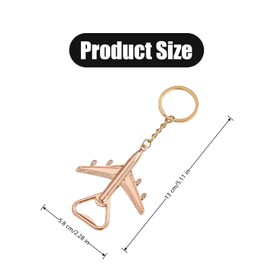 2 PCS Airplane Bottle Opener Creative Airplane Keychain Pilot Keychain Alloy Airplane Key Bottle Opener for Men(Silver,Rose Gold)