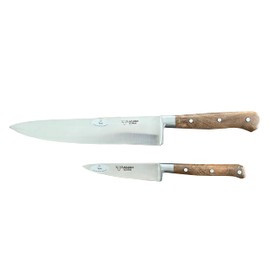 Laguiole en Aubrac Professional Stainless Fully Forged Steel Made In France Essential 2-Piece Premium Kitchen Knife Set With Teak Wood Handles