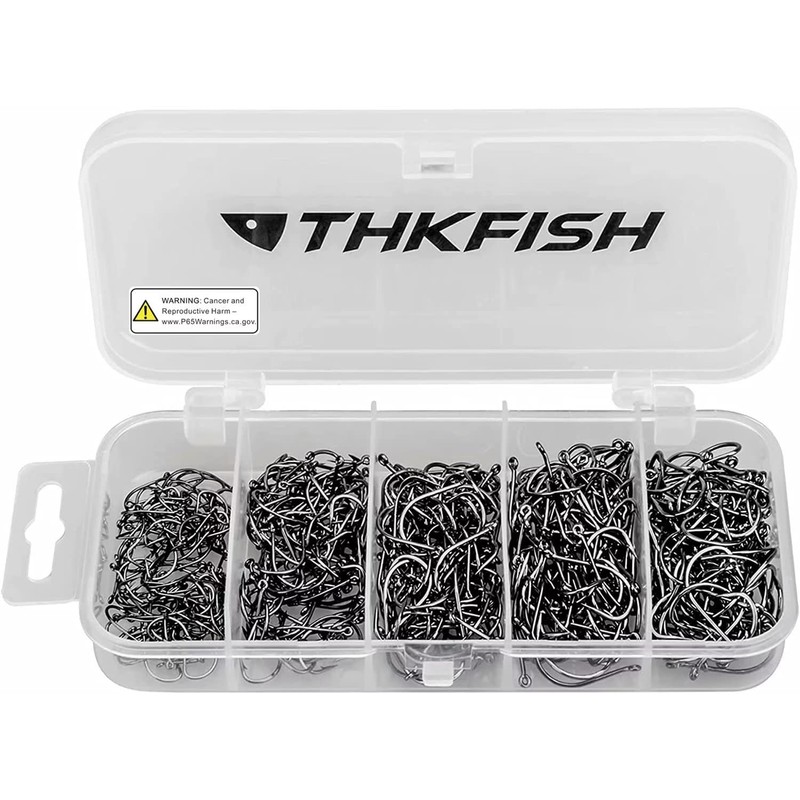 THKFISH 500pcs Fishing Hooks Split Shot Hook Drop Shot Hooks