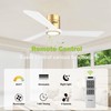 DAMINY Natural Solid Wood White and Gold 52 inch Ceiling