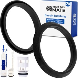 Bassin Gasket, Pack of 2, 67 x 53 x 10 mm, Replacement for 241.868.00.1, 883.360, Compatible with Geberit Bassin 241.859.00.1, 244.820.00.1, 244.823.00.1, Sealing Ring Flush ring flflflit valve Type