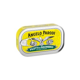 Angelo Parodi Mackerel Fillets in Pure Olive Oil | 4 Pack | Imported from Italy | Wild Caught | Hand Selected | Gourmet All Natural | Premium Fish in 4.40 oz Can (125 Gram)