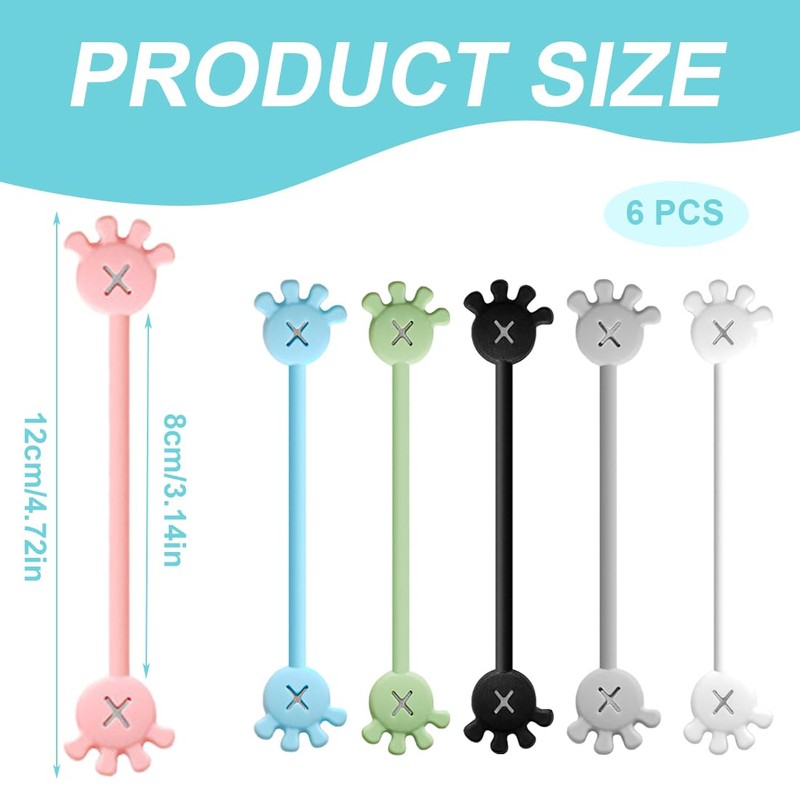 EIHI Pack of 6 Cable Ties Resealable Cable Ties Reusable