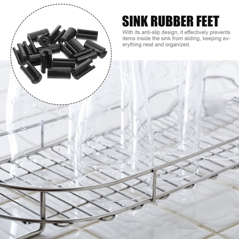 Luxshiny 50pcs Rubber Feet for Sink Grid U Shape Sink