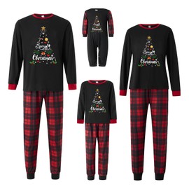 OAKFashion Christmas Pajamas for Family, Xmas Pajamas Family Christmas Pjs Matching Sets Holiday Nightwear Jammies for Couples Kid Baby(Style-544, Dad, L)