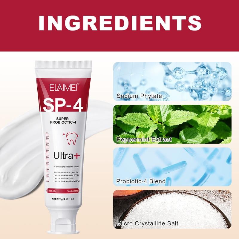 Elaimei SP-4 Toothpaste Advanced Oral Care, Long-lasting Fresh Breath, Perfect