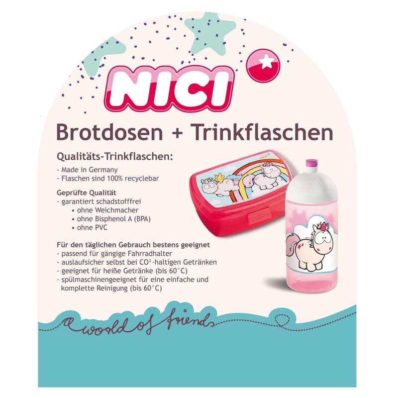 Nici 41879 19.5 cm Flamingo Party Summer Drinking Bottle 0.4