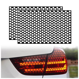 AuMoHall 2 Pack Headlight Taillight Tint Honeycomb Graphic Tail Light Lamp Cover Film Car DIY Self Adhesive Tint Film Sheet 18.89'' x 11.81'', Black