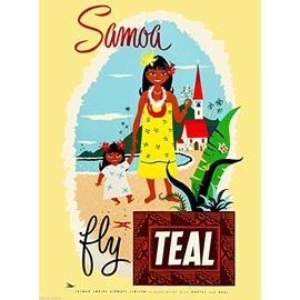 Magnet American Samoa Islands by Air United States America Travel Advertisement Magnet