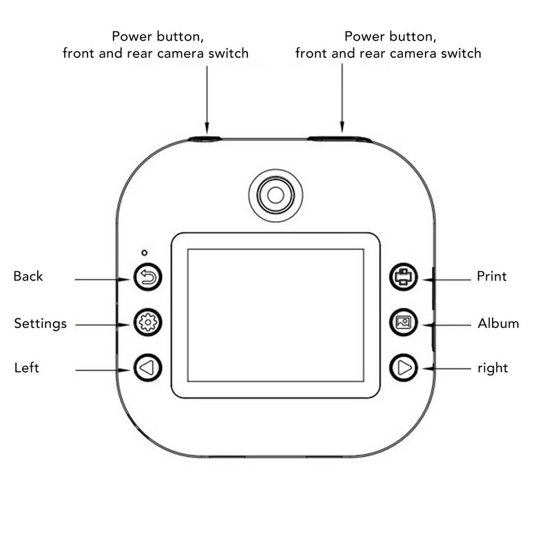 Mini Pocket Printer Rabbit Shape Thermal Printer Mini Digital Front