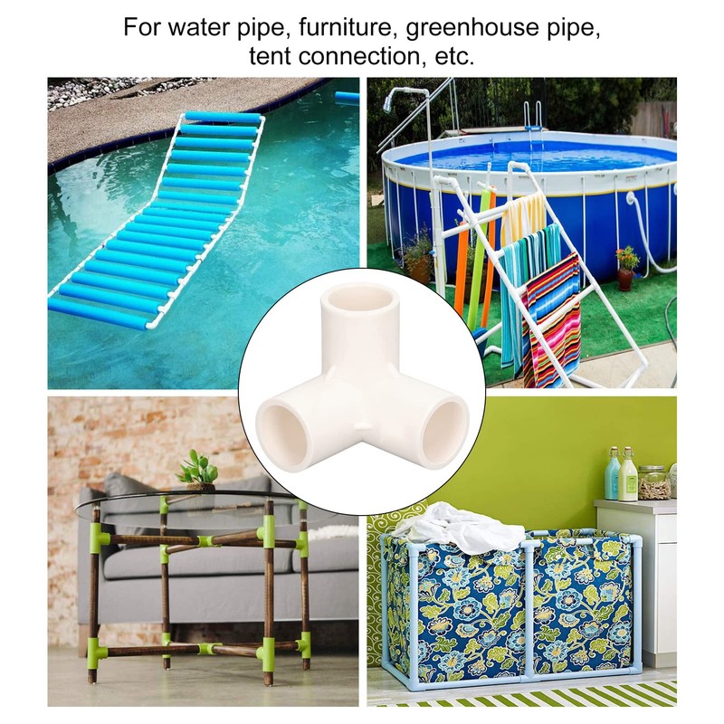 3 Way Pipe Fittings, 10PCS PVC Pipe Connector, 3 Way