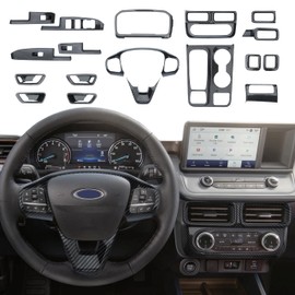 CHYKKAR for Ford Maverick Interior Accessories Gear Shift Panel Cover Inner Door Handle Window Lift Panel Trim Air Outlet Compatible for 2021 2022 2023 2024 Maverick Carbon Fiber 18pcs