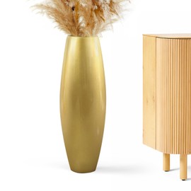 Rocendlor Floor Vase, Tall Floor Vase 27.5 inch (70CM, 2.3FT) Tall Vase, Sturdy Large Floor Vase for Living Room Decor, Resin Gold