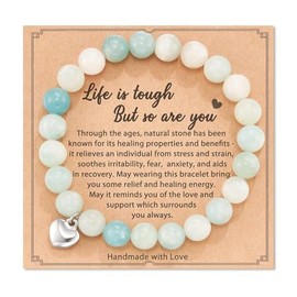 Inspirational Get Well Gifts for Women Life is Tough But So Are You Gift Bracelet for Coworker Friends Healing Gift Bracelets for Women Spiritual Relaxing Gifts for Women