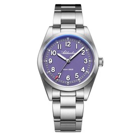 ADDIESDIVE Slim Watch Purple Dial Synthetic Sapphire Super Lume 100 M Waterproof Luxury Mens Womens Watches for Swimming Surfing