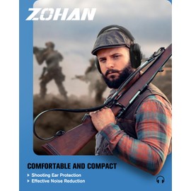 ZOHAN EM018 Shooting Ear Protection Noise Cancelling Safety Muffs NRR 27dB, Hearing Protection for Shooting, Hunting, Mowing
