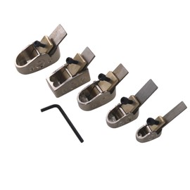 Luthier Tools, 5pcs finger plane cutter in different sizes Wood Planer Hand Plane with curved sole for DIY violin, viola, cello, and other wood instrument (Silver)