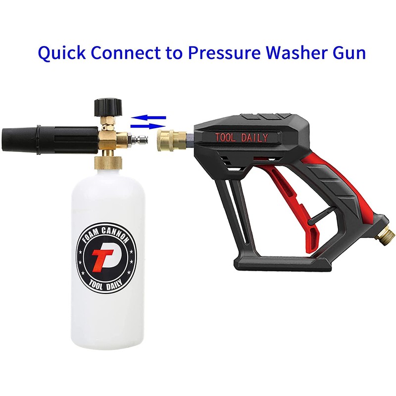 Tool Daily Short Pressure Washer Gun with Foam Cannon, 1/4