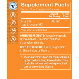 The Vitamin Shoppe L-Lysine 500MG - Immune Support, Collagen Formation & Calcium Absorption, Essential Amino Acid (300 Capsules)