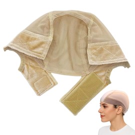 Wig Grip Cap, Wig Caps to Hold Wig in Place, Lace Front Wig Grip Cap, U-Shaped Velvet Design to Hold Wig in Place, Comfortable and Adjustable Design for All-Day Wear, Beige Color, 1 Piece