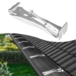 Benfar 25Pack 5 Inch Gutter Hangers with Pre-Inserted Screw Hidden K-Style Aluminum Gutter Brackets Heavy Duty Rain Hangers Rust Resistant for Repairing Sagging BR05