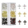 3d Cross Nail Art Zircon Embedded Retro Alloy Rhinestones Color