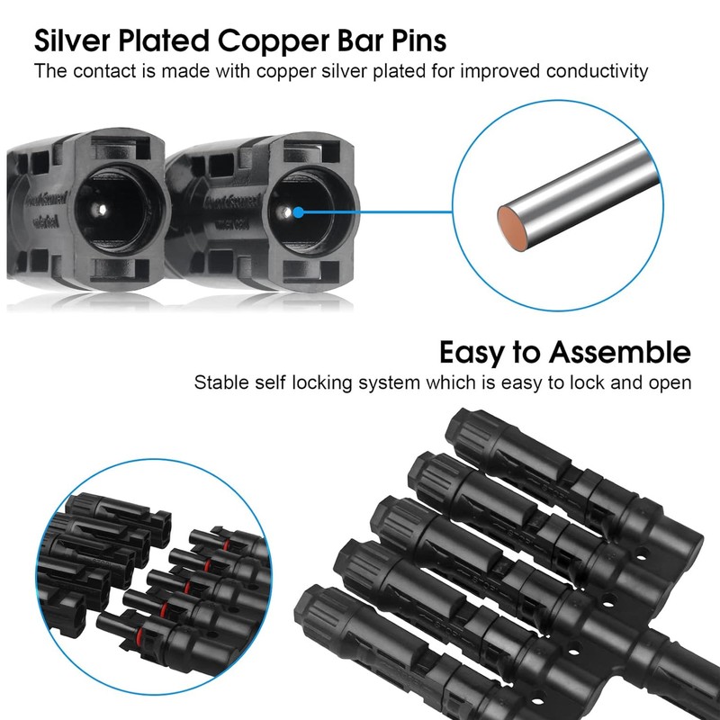 Solar T Branch Connector 1 to 5 PPO IP67 Waterproof