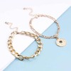Cimenexe Bohemian Layered Disc Dangle Anklet Gold Cuban Link Ankle