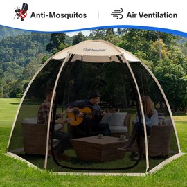 EighteenTek Screen House Gazebo, 4-6 Person Pop Up Screen Tent, Instant Screen Room with Carry Bag, Outdoor Mosquito Tent Pop-Up, Sun Shade Shelter for Patio, Garden, Backyard, Deck 10 x 10 x 7 FT