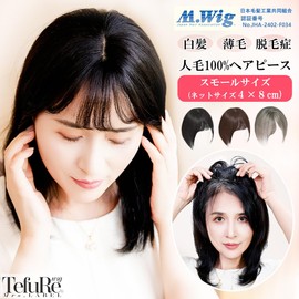 TefuRe Medical Wigs, Safe and Secure, Medical Compatible Product, Partial Wig, Medical Wig, 100% Human Hair, Bangs Wig, JIS Compliant, Patch Tested, PL Insurance, Whorl Supernatural, Black Hair,