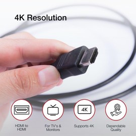 Shintaro HDMI (1m) V2.0 Cable - 4K for TVs & Computers, Durable Black Design