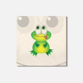 Unbranded Funny Frog Baby Toy Animal 4'' X 4'' Square Wooden Coaster