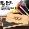 Unique Lotus Flower Engraved BBQ Tool Set for Grill Masters: