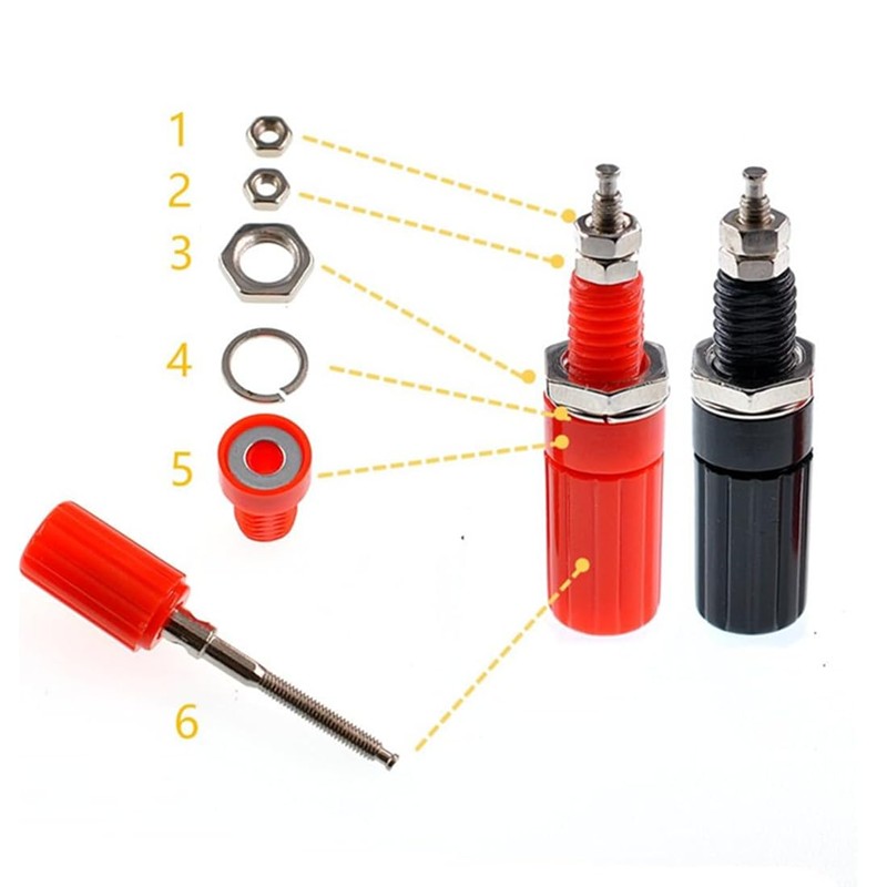 GANASOME 10Pcs Amplifier Terminal Connector Binding Post Banana Plug Jack