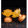 1Pair - LED Glazed Lotus Buddhist Lamp, Light offering Before
