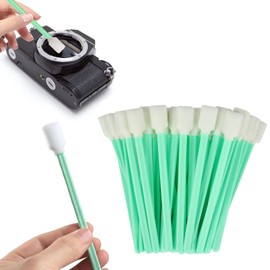 Pack of 50 Cleaning Sticks, Cotton Buds, Long Cotton Buds, Large Head, Polyester Fibre, Rectangular Cotton Buds, Detailing Cotton Buds for Camera, Lens, Inkjet Printers