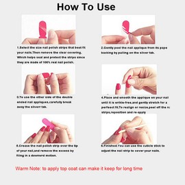 WOKOTO 7 Sheets Adhesive Nail Art Polish Stickers Tips Glitter Gradient Design Nail Wraps Decals Strips Set Manicure Decoration With 1Pc Nail File