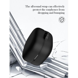 Case for Sony LinkBuds Open Truly Wireless Earbud Headphones（Model Number：WFL910B.UC）,Soft Protective,Shockproof, BOVUGAC Silicone Case Cover with Keychain & Cleaning Kit & Lanyard-Black