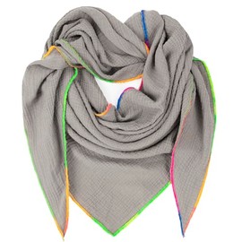 Gloop Women's Scarf XXL Triangular Scarf Women's Triangle Scarf Cotton Muslin Scarf Poncho Without Scratching on Skin Made in Italy 135 cm × 135 cm × 220 cm, 02678a18-sand
