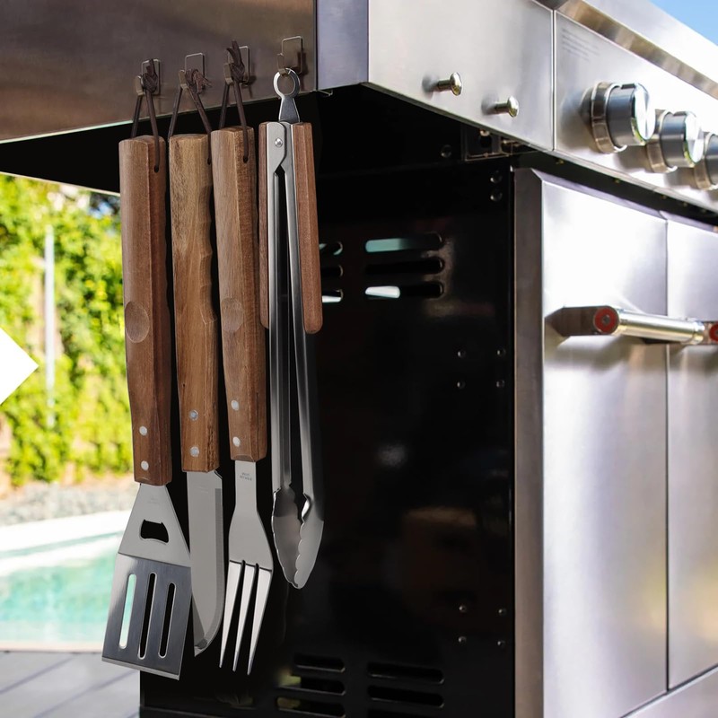 5pcs BBQ Grill Accessories Set - Stainless Steel Grilling Tools