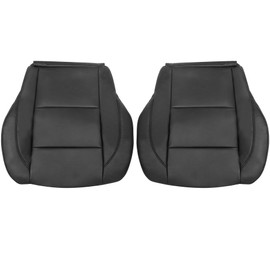 GXARTS Driver & Passenger Bottom Leather Replacement Seat Covers Black Fit for Nissan Titan SV SL 2005 2006 2007 2008 2009 2010 2011 2012 2013 2014 2015